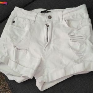 White denim shorts